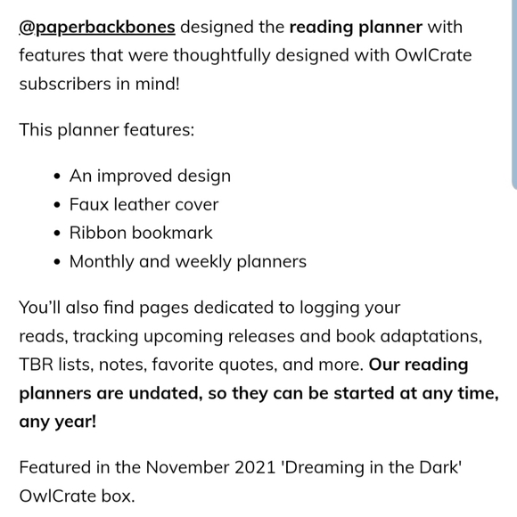 Owlcrate Celestial Reading Planner book - Picture 2 of 11